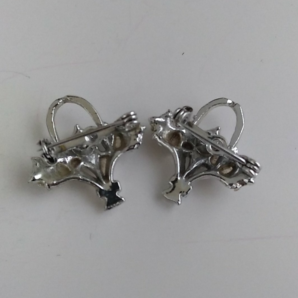 VINTAGE Blue Rhinestone Rhodium Pl Scatter Pins - Picture 6 of 8